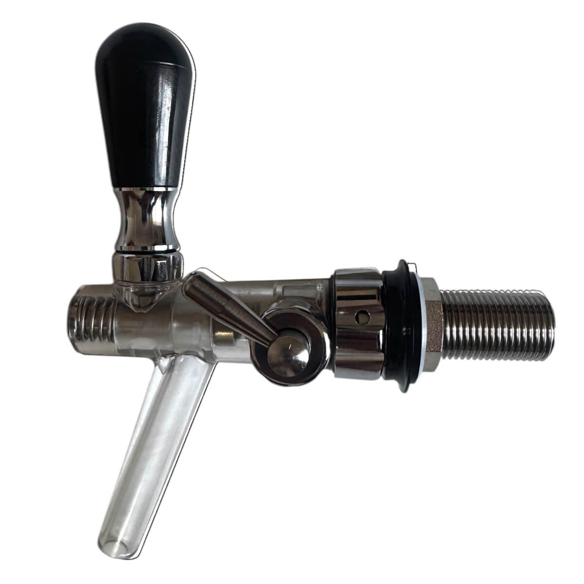 Clear plastic compensator beer tap 1/2'' thread 5/16'' inlet