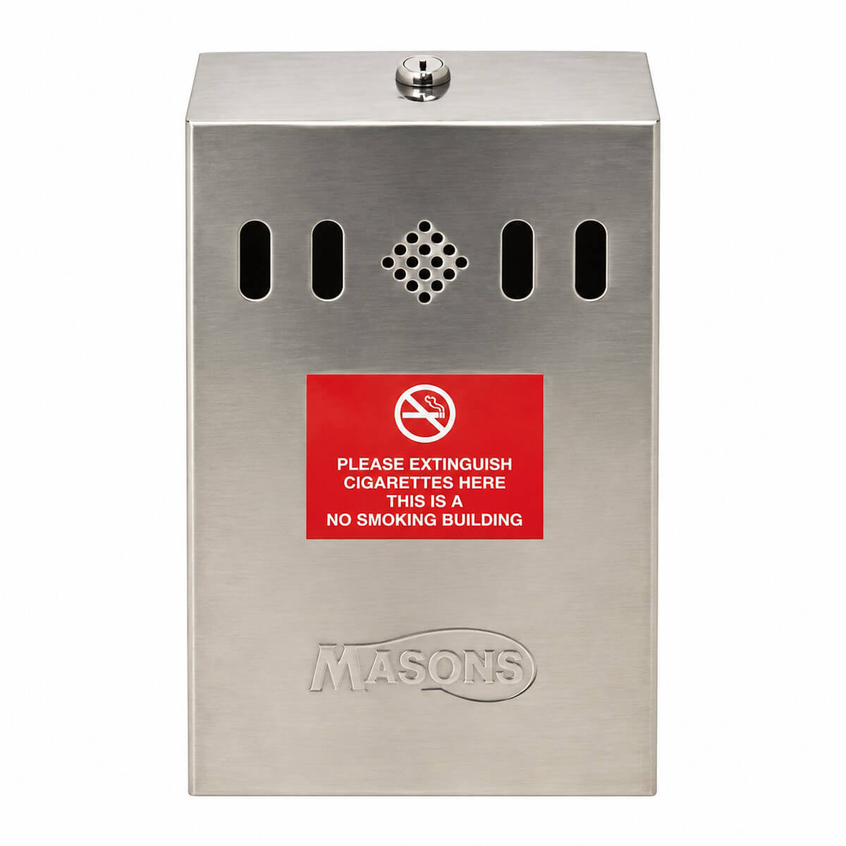 Wall-Mounted Stainless Steel Cigarette Bin with Key Lock