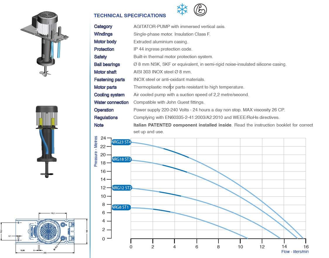 Top pump | Water circulation with agitator 3 stage