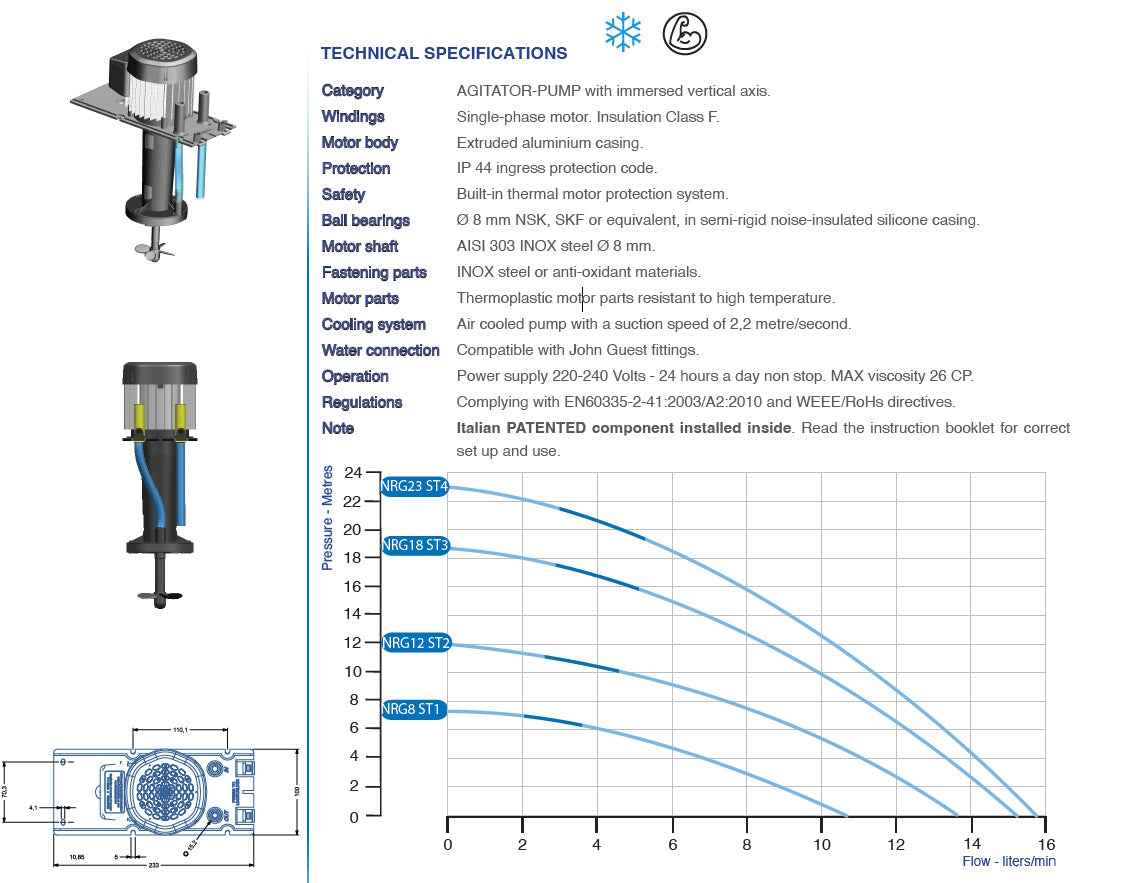 Top pump | Water circulation with agitator 3 stage