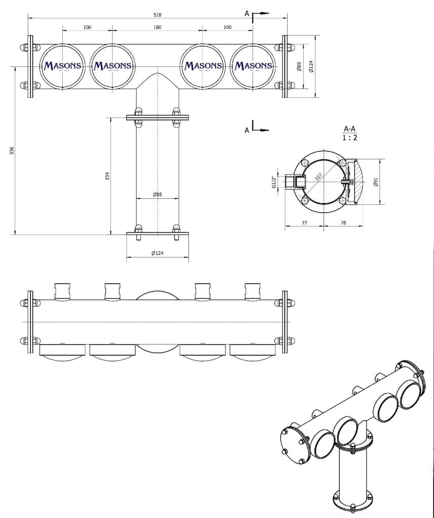 Brewhouse T-Bar 4 Way