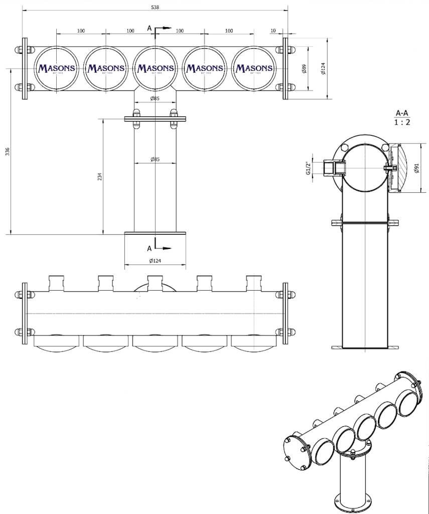 Brewhouse T-Bar 5 Way