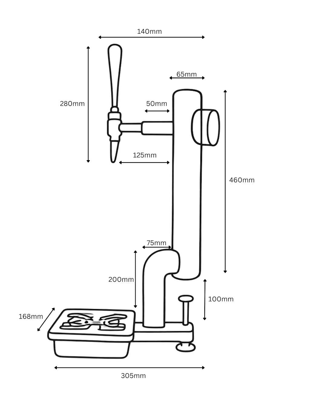 Alpha beer tower sizes