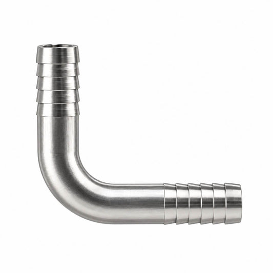 Stainless Steel Barbed Elbow Splicer – 90° Hose Connector