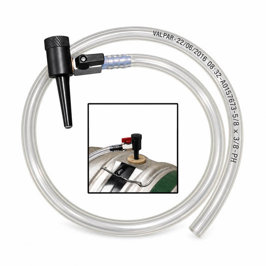 Barrel Vent Peg with 12" Tubing and Brass Mini Ball Valve