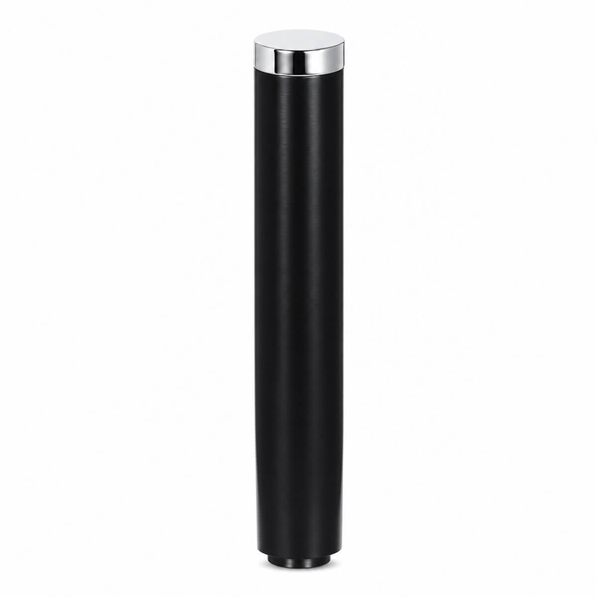 Straight Black Beer Pump Handle with Chrome Top Knob