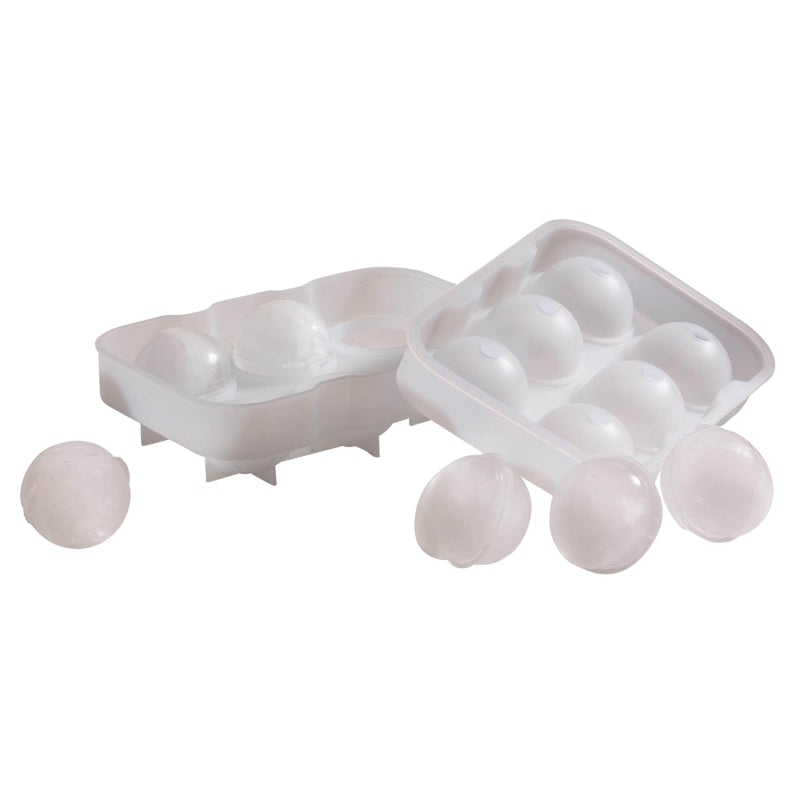 Ice Cube Tray | 6 Cavity Clear Silicone Ice Ball Mould - Drin-Kit