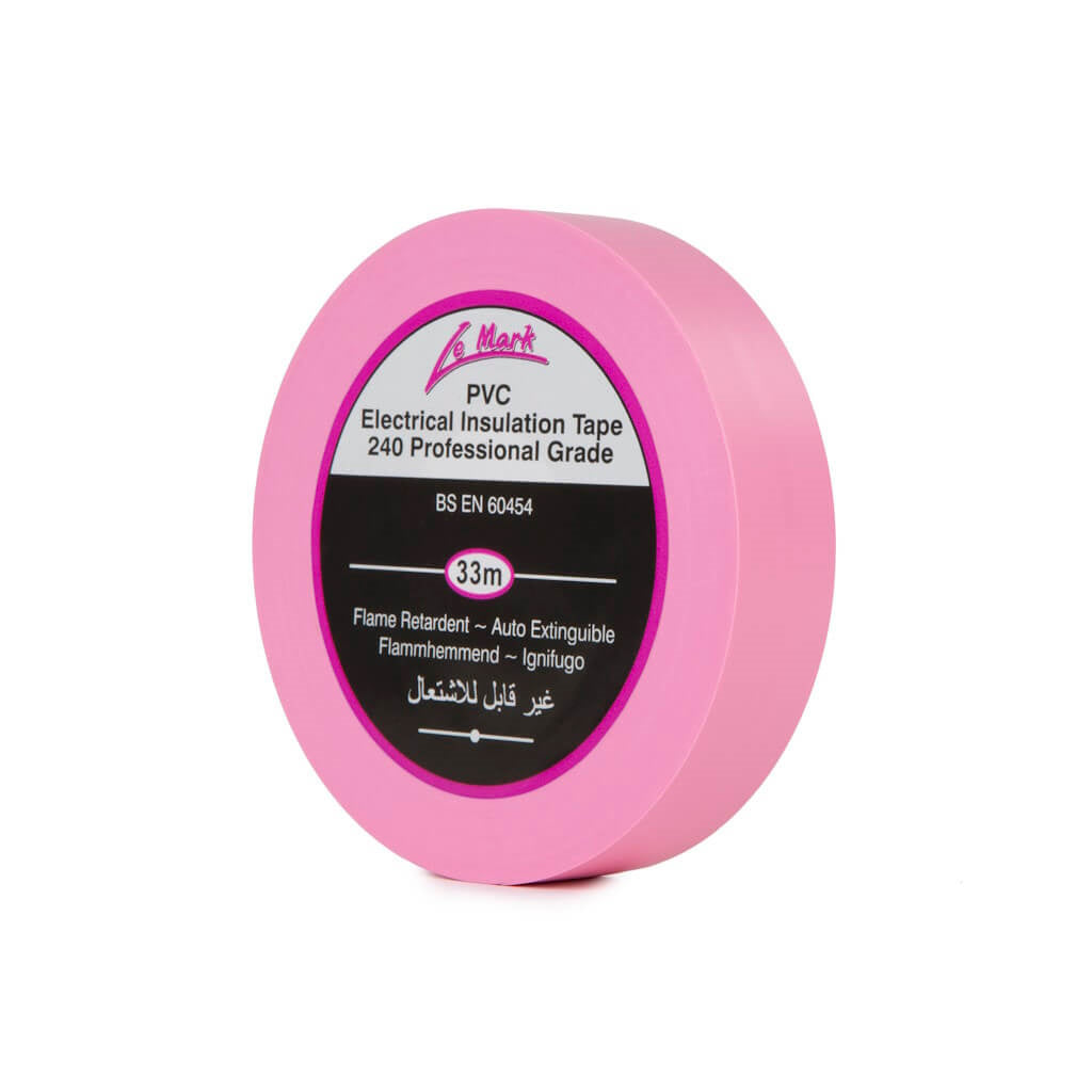 Insulation Tape PVC 19mm X 33m Pink