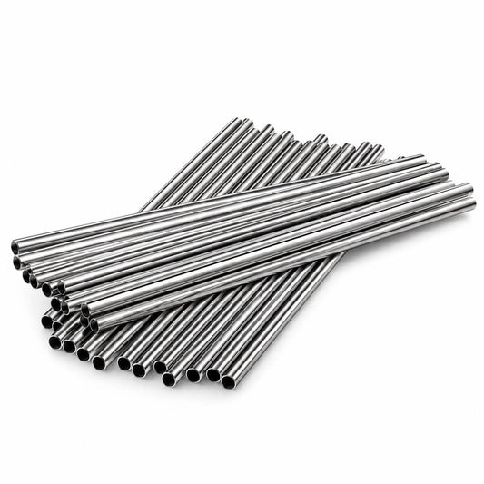 Reusable Metal Drinking Straws 8.5" – Pack of 25