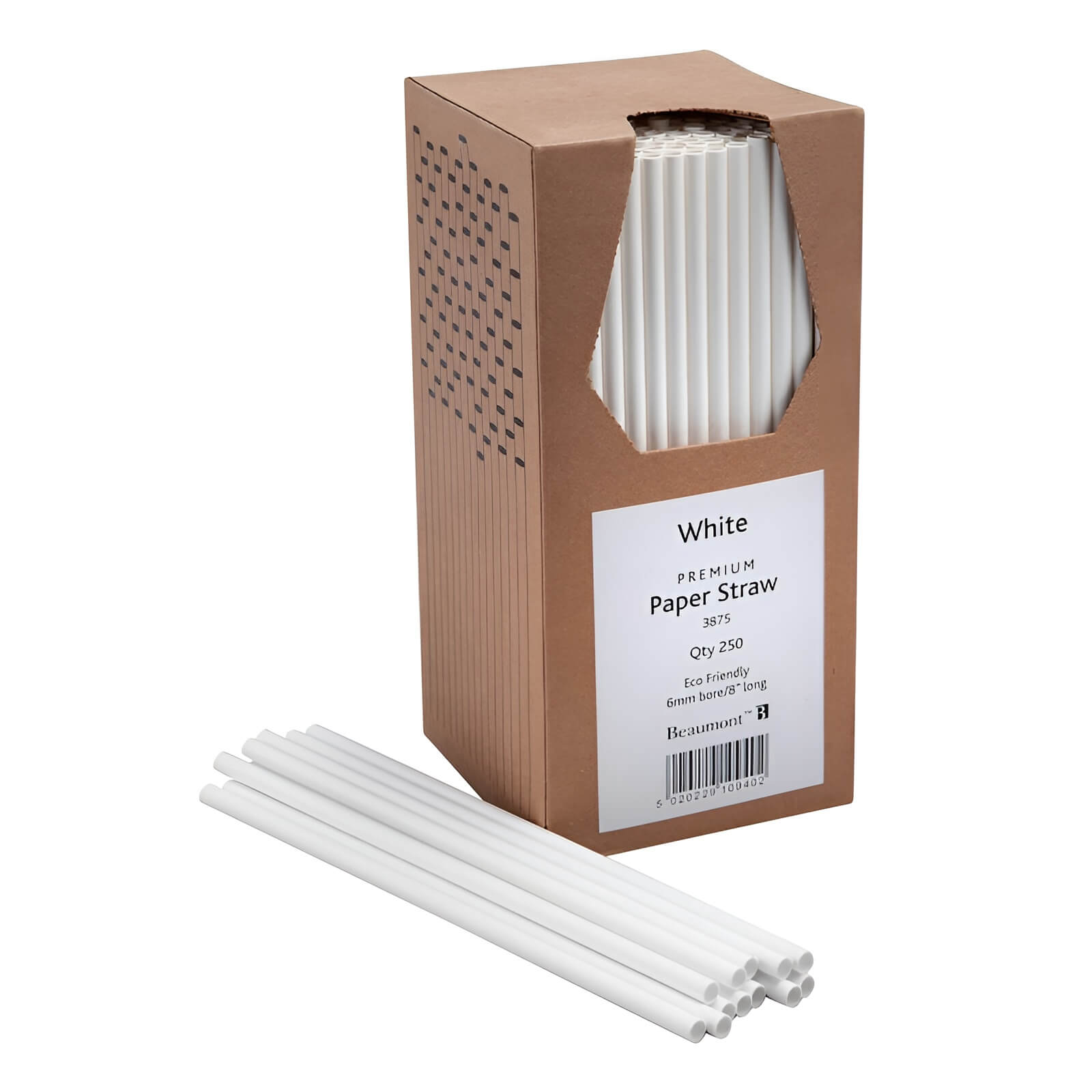 Paper Straws | White 8" - PK 250