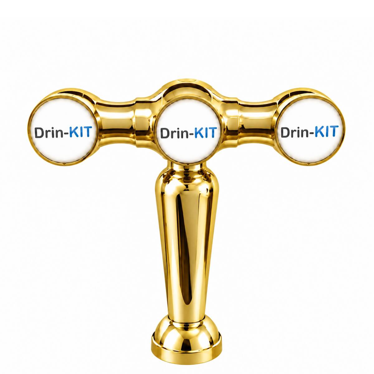 Parisienne 3-Way Beer Tower – 3 Tap Draught Beer Font Golden no taps