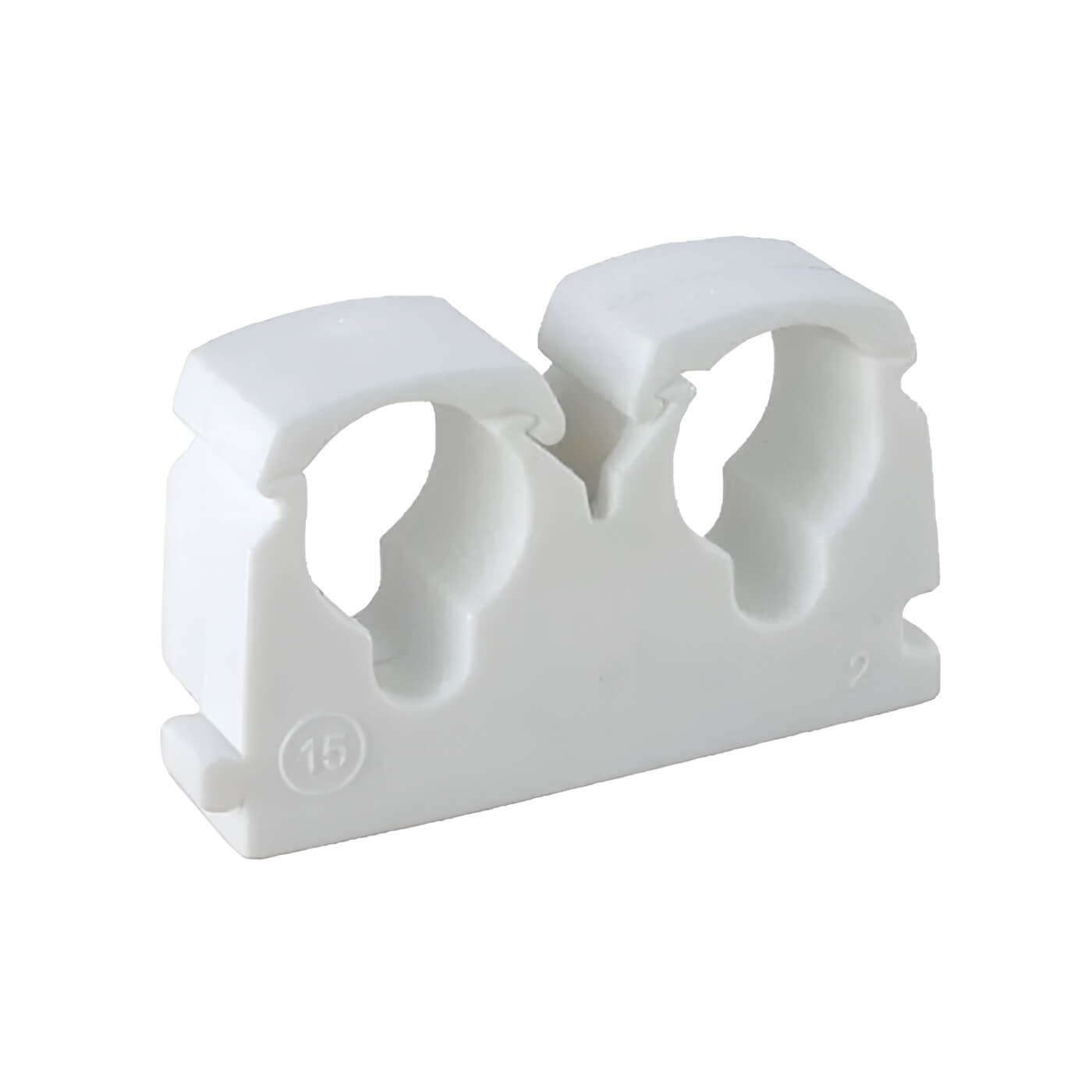 Double Hinged Clip - White - TD15 15mm